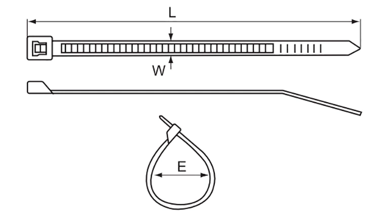 12*200 Rubber RFID Automatic Reusable Releasable Back to Anti-Theft Tab Sizes Cable Tie