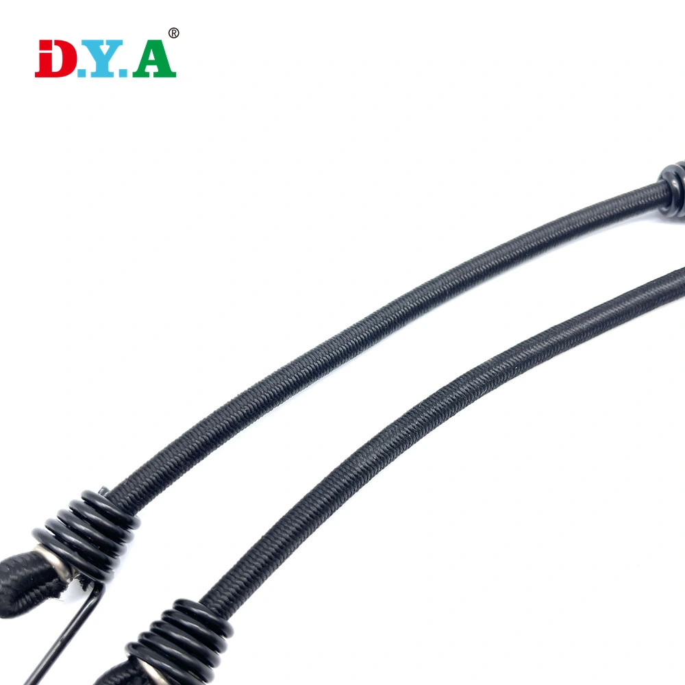 Hot Selling Black Bungee Cord with Durable Metal Hooks