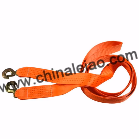 Cuerda de remolque de coche de buena calidad y diferentes tipos de toneladas con ganchos