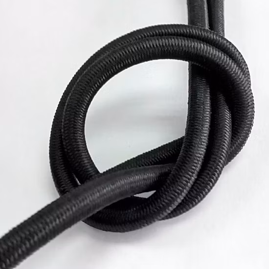 Cuerda elástica de goma importada negra de 12 mm para Bungee