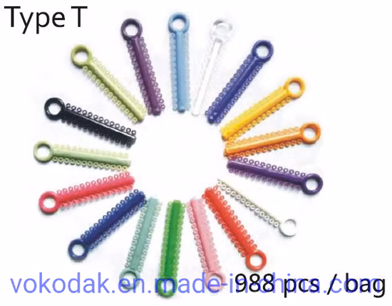 Lazo de ligadura de bandas de goma de ortodoncia con CE ISO FDA